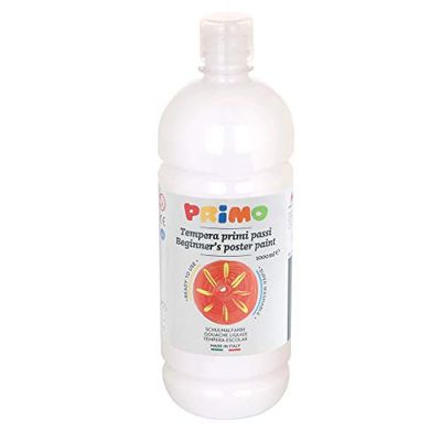 PRIMO - Têmperas para crianças laváveis 3 anos 1 l, cores de alta qualidade para pintar, cores para tecido, vidro, papel, pintura artesanato criativo para crianças e passatempos, volta ao Cole Made in