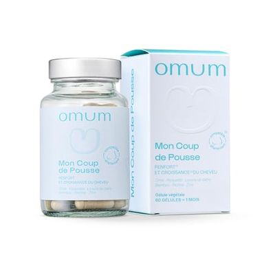 OMUM - Mon Coup de Pousse Complément Alimentaire - Pousse, croissance & renfort de la fibre capillaire - Compatible allaitement - 60 gélules pour 1 mois de cure