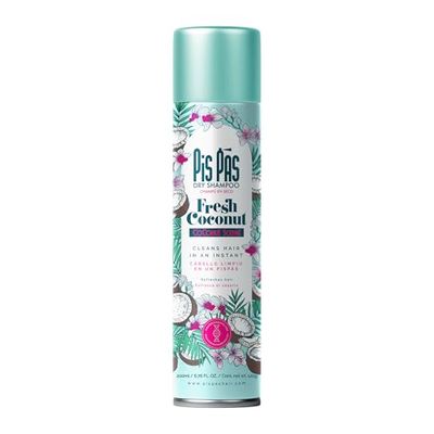 PisPás Coconut Dry Shampoo – Coconut-Scented Dry Shampoo, Refreshes and Eliminates Grease, Ideal for All Hair Types.