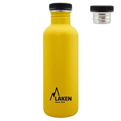 Bot. ac. inox Basic 1 L rosca acero - Amarillo