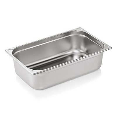 WAS 7611 150 Serie 76 - Recipiente de acero cromado y níquel (21 L, 1/1 GN, 325 x 530 x 150 mm)