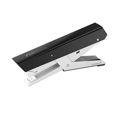 Fellowes Jam Free Stapler Plier, 40 Sheet Capacity - LX890 Full Strip Antibacterial Manual Stapler - Uses 24/6mm, 26/6mm & 24/8mm Staples - Black