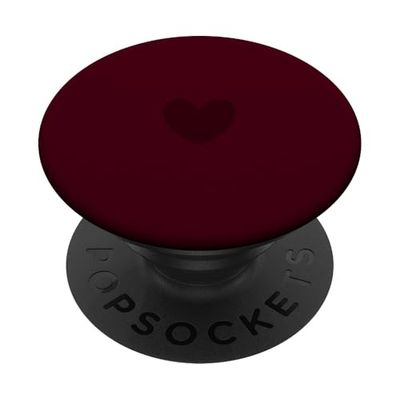 Vino Oscuro Rojo Granate Dibujado A Mano Corazón PopSockets PopGrip Adhesivo