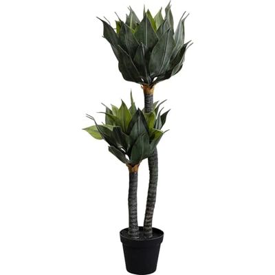 Kare Decoratieve plant Agave, groen, hypoallergeen, onderhoudsvriendelijk, geen pollen of schimmelvorming, decoratief object voor de woonkamer, grote kunstplant, met pot, 120 x 75 x 55 cm (h x b x d)