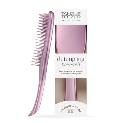 Tangle Teezer The Ultimate Detangler Chrome Hairbrush | For Wet & Dry Hair | Detangles All Hair Types | Reduces Breakage, Eliminates Knots | Two-Tiered Teeth & Comfortable Handle | Mauve Copper