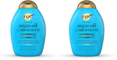 OGX | Après-Shampooing Réparateur Huile d'Argan du Maroc (flacon de 385 ml) – Soin capillaire pour cheveux secs et abîmés – Après-shampoing sans sulfate (Lot de 2)