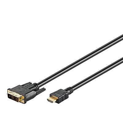 Goobay 51881 Câble DVI-D/HDMI, Doré, Noir, 1.5m Longueur de Câble