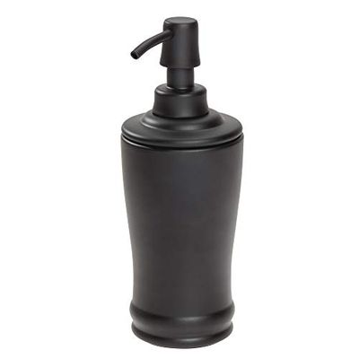 iDesign Grande Pompe en métal, Distributeur de Savon Liquide pouvant contenir 237 ML pour Salle de Bain, évier de Cuisine, Coiffeuse, Noir Mat
