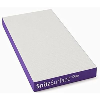 Snüz Surface Duo - Colchón de Cuna de Doble Cara, Impermeable 3D, Transpirable, Espuma Firme, muelles ensacados, para niños y niños pequeños, con Funda Lavable para un Mejor sueño, tamaño de Cuna del