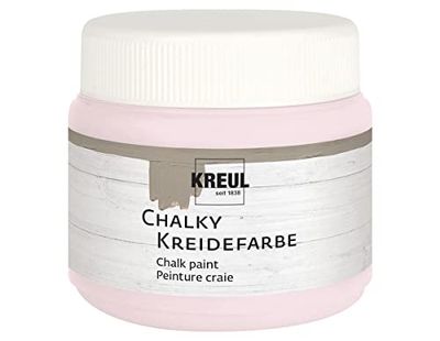 Kreul 75313 - Peinture à la Craie Chalky, Mademoiselle Rosé en Pot Plastique de 150 ML, Couleur Douce - Mate, Couvrant comme Une crème, séchage Rapide, pour des Effets à l'aspect usé