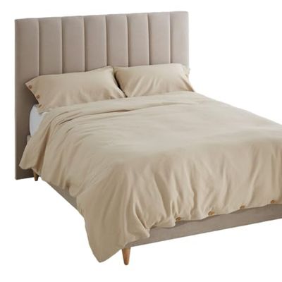 Alexandra House Living Dekbedovertrek Zwitserland, beige, 220 x 220 cm