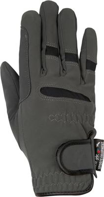 HKM Gentle - Guanti invernali da equitazione, taglia M, colore: grigio/nero