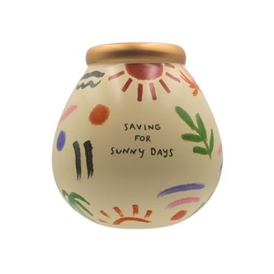 Pot Of Dreams Ceramic Money Pot Smash Money Box Savings Jar - Saving for Sunny Days