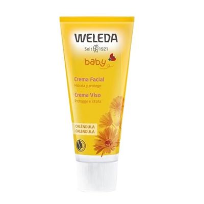 Weleda - Creme facial de calêndula para bebé, cuidado, calma, protege e fornece hidratação, adequado para peles sensíveis e secas - 50 ml