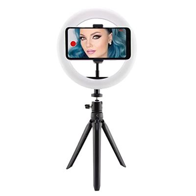 KSIX Adjustable Desktop Tripod Ring Light, LED Ring Light for Mobile, 3 Light Temperatures and 10 Brightness Intensities, Ring Light for TIK Tok, Photography, Selfie