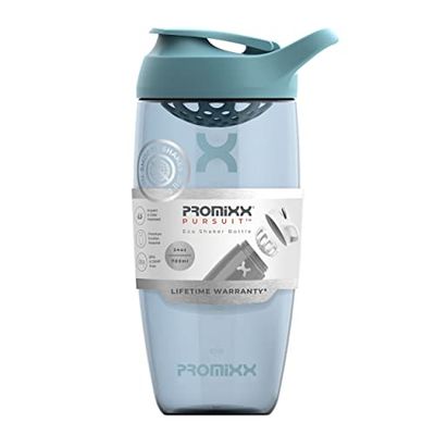 Promixx Pursuit Protein Shaker Bottle - Premium Shaker for Protein Shakes - Lifetime Durability, Leakproof, Odourless - 700ml / 24oz (Ocean Calm Blue)