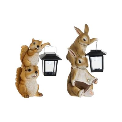 Home ESPRIT Decoratieve figuur voor de tuin, kunsthars, 19 x 17 x 24,5 cm, 2 stuks