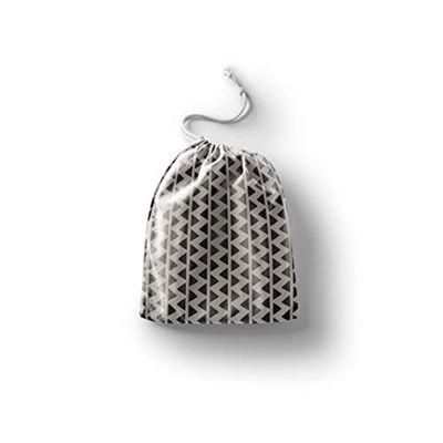 Bonamaison Impreso Algodón Bolsas con Cordón, Bolsa con Cordel para el Hogar y el Almacenamiento de Verduras, Bolso de Compras, Plegable, Ecologica, Reutilizables, Tamaño: 12x15 Cm