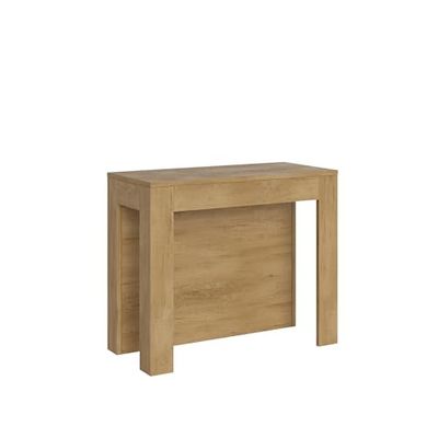 CasaArredoStudio Console Extensible Cayman chêne Nature 4 rallonges 62 cm
