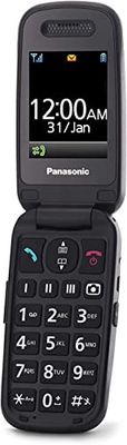 Panasonic KX-TU446EXB Senior Mobile Phone to Open without Contract (SOS Emergency Call Button, Shockproof, Voice Amplifier, Large Separate Buttons, Large Font and Number Display) Black