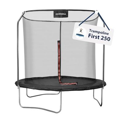 HUDORA Trampoline First dans Différentes Tailles - Trampoline d'extérieur avec Protection de Bord UV-Stable & Filet de Sécurité - Pour Enfants & Adultes - Qualité Supérieure pour Enfants