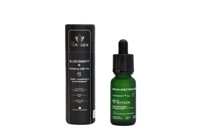 Dr Watson Goodnight + Plus Extra Strength Broad Spectrum CBD Oil Sleep Perfect for Adding to Your Evening Tea Spectrum Hemp, Chamomile & Peppermint 20ml 4000mg