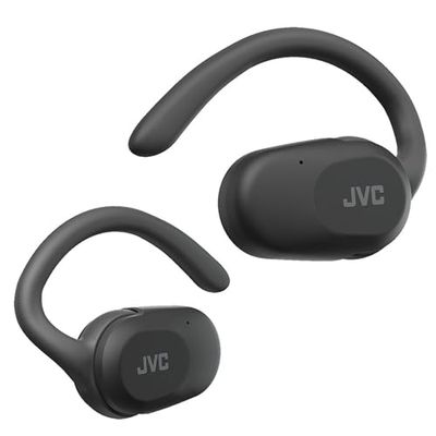 JVC Auriculares Inalámbricos Bluetooth | 26h de Batería y Carga Rápida | Oido Abierto | Ligeros y Resistentes a Salpicaduras | Ideales para el Deporte y Control Táctil - HA-NP40T (Negro)