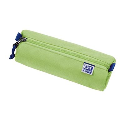 Oxford Astuccio in poliestere resistente, rotondo, grande, verde chiaro, verde chiaro, 22x7x9cm, Astuccio per matite