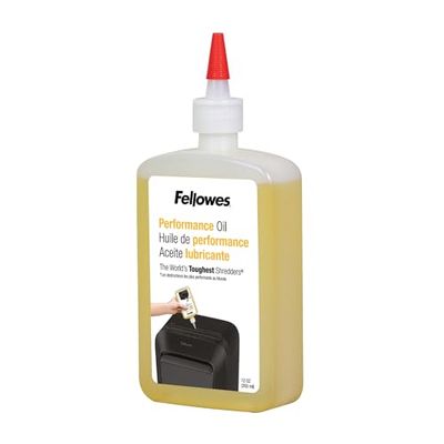 Fellowes Olio per Distruggi Documenti, per Tritacarte a Frammento e Striscia, 355 ml - Olio Lubrificante con Beccuccio