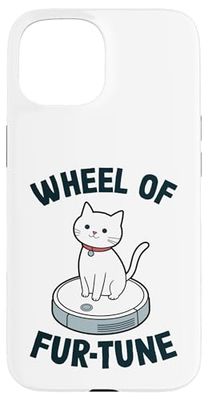 Wheel Of Fur-Tune Robot Vacuum Cleaner Funny Cat Case for iPhone 15