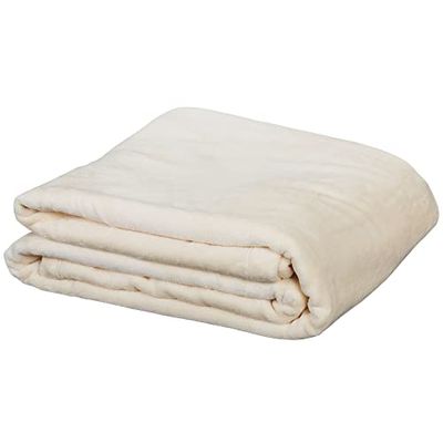 Earthlite Coperta in Pile di Alta qualità, Extra Morbida, Reversibile, Lavabile in Lavatrice (152,4 x 228,6 cm), Colore: Panna