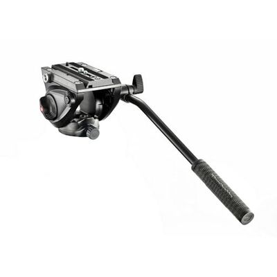 Manfrotto MVH500AH Testa Video con Base Piatta, 1 Leva Fissa, Alluminio, Nero