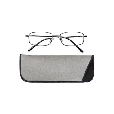 Manicare Reading Glasses For Men And Women, Comfortable Lightweight With Strong Comfort Flex Hinges, Anti-Glare Lenses, Metal Grey Black Rimmed Frames With Glasses Pouch, +2 Strength