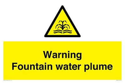 Warning Fountain water plume Sign - 600x400mm - A2L