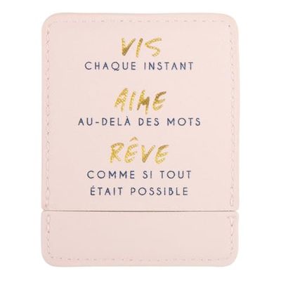 DRAEGER Paris Schroef zakspiegel, liefde, droom met roze etui, vierkante spiegel make-up om overal mee naartoe te nemen, ideaal voor thuis en reizen, 9 x 7 cm, gepersonaliseerd cadeau voor verjaardag,