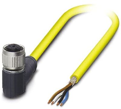 PHOENIX CONTACT SAC-4P-5.0-542/M12FR SH BK czujnik/kabel aktorowy, 4-biegunowy, ekranowany, kodowanie A, długość kabla 5 m, żółty