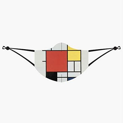 LOQI PIET MONDRIAN Gezichtsmasker - Samenstelling met rood, geel, blauw