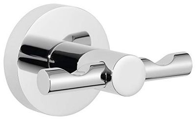 tesa Colgador Albornoz EXXCELLENT, metal cromado brillante, autoadhesivo, tecnología adhesiva de montaje, 50mm x 75mm x 62mm