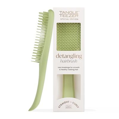 Tangle Teezer Ultimate Detangler Hairbrush, For Wet and Dry Hair, Detangling Brush For All Hair Types, Two-Tiered Teeth Reduce Breakage and Eliminate Knots, Olive Green, Matte Finish