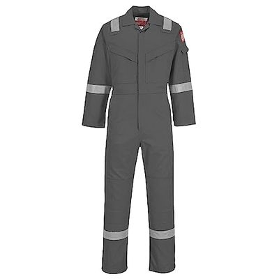 Portwest FR50 Combinaison Réfléchissante Résistante aux Flammes Antistatique et Ignifuge pour Homme avec Protection contre les Arcs Électriques 350g Grise, L