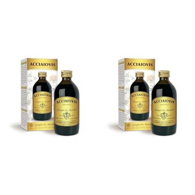 ACCIAIOVIS Liquido analcoolico - 200 ml (integratore di ferro liquido naturale, alta digeribilità, arricchito con vitamine, minerali ed estratti naturali) (Confezione da 2)