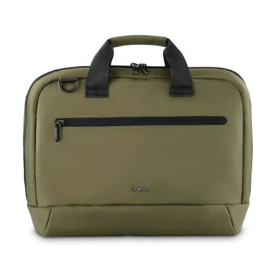 Hama |Maletín para portátiles de hasta 41cm (16.2") (Mochila ordenador portátil ultra ligera, 100% poliéster reciclado, ideal apra trabajo) Verde Oliva