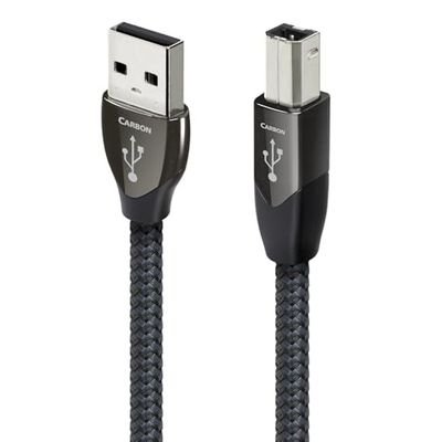 AudioQuest 1,5 meter carbon USB-kabel type A-B, stekker/stekker, zwart, USB 2.0, zwart