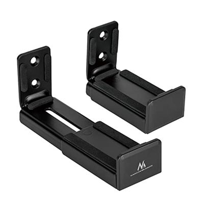 Maclean MC-932 Support Universel de Barre de Son Support Mural pour Barre de Son Haut-Parleur Fixation de boîte Profondeur réglable 90~154mm jusqu'à 1 5kg 2X Supports Paire