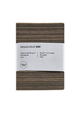 Miquelrius - Taccuino riciclato, copertina in carta effetto legno, formato A5, 148 x 210 mm, 96 pagine lisce da 90 g/m² color avorio, design legno
