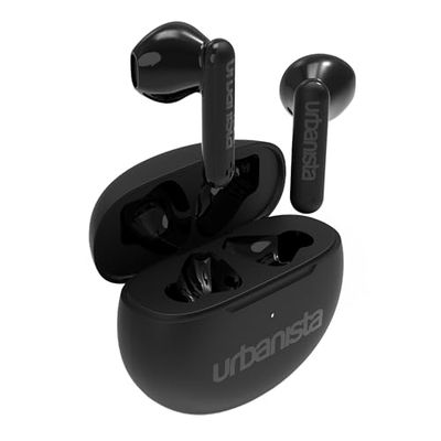 Urbanista TWS Écouteurs sans Fil, Écouteurs Intra Auriculaires Bluetooth 5.3 IPX4 avec Deux Microphone, 20H de Lecture, Commandes Tactiles, Étui de Chargement TWS USB C, Austin, Noir