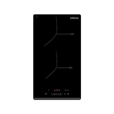 Edesa Placa de inducción EIS-3220 B Biselado Frontal 2 Fuegos Cocción Panel de Control Slider Touch 9 niveles y Booster Gran Potencia 3,5kW Indicador Calor Residual Acabado Negro