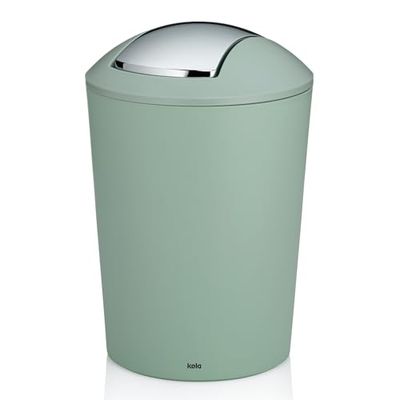 kela Marta Marta Marta Vuilnisemmer, groen, cosmetica-emmer 5 l met kanteldeksel, kunststof, vuilnisemmer badkamer jadegroen mat