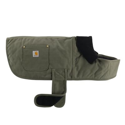 Carhartt Firm Duck Manteau de corvée Isotherme pour Chien, Vert Kaki/Laiton, Taille M