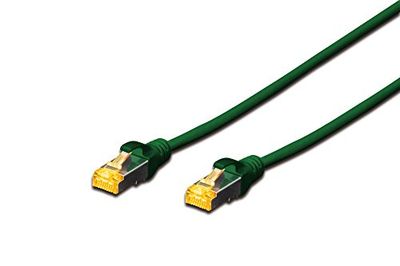 Digitus DK-1644-A-005/G RJ45 Nätverk Anslutningskabel CAT 6A S/FTP 0.50 m Grön Halogenfri, Borrade par, med låsskydd, F